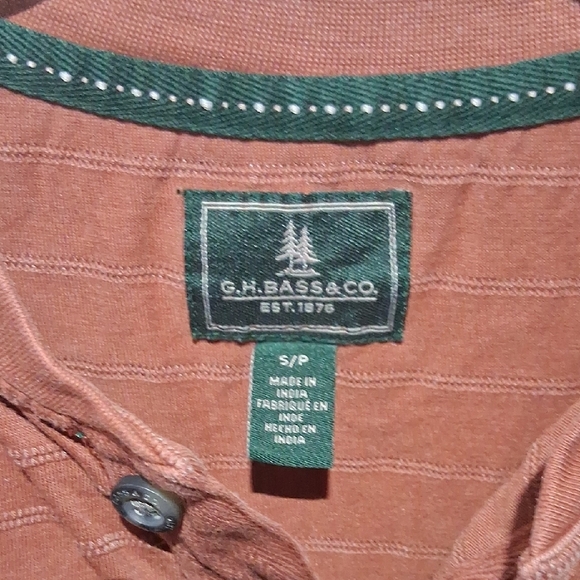 G.H. Bass & Co. Brown Short Sleeve Tee Casual Comfort - Picture 2 of 7